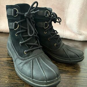 UGG Black Lace Up Boots